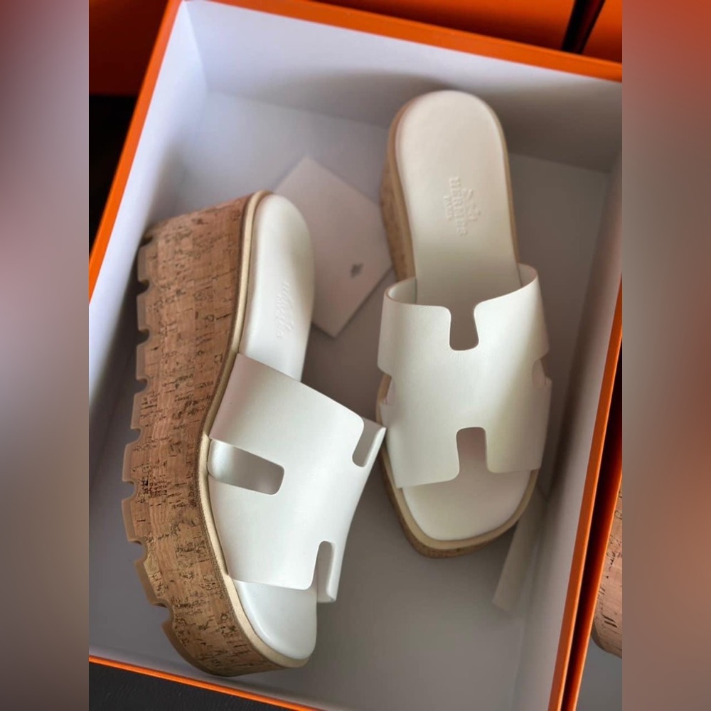Hermes Eze Sandal white 38